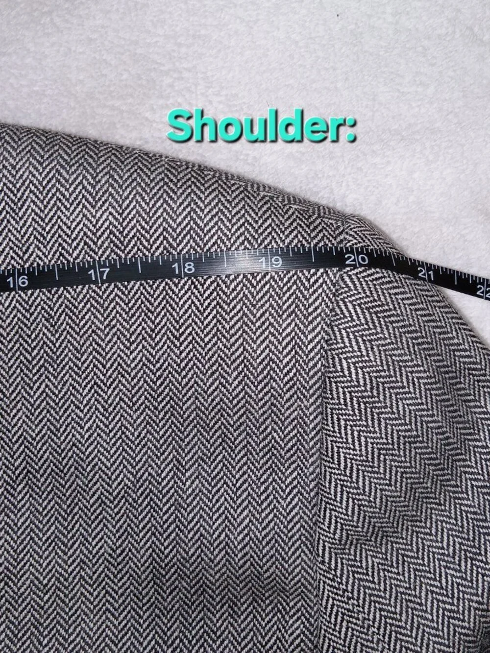 Hart Schaffner Marx Blazer 42S Gray Herringbone Wool USA Union Made Vintage